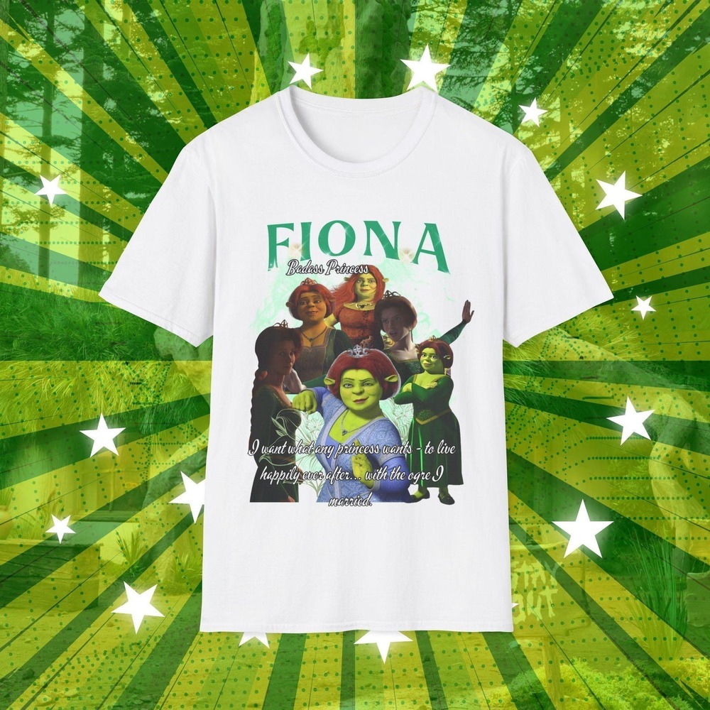 Shrek Fiona Unisex Shirt Funny Fairytale Theme Tee Cartoon Movie
